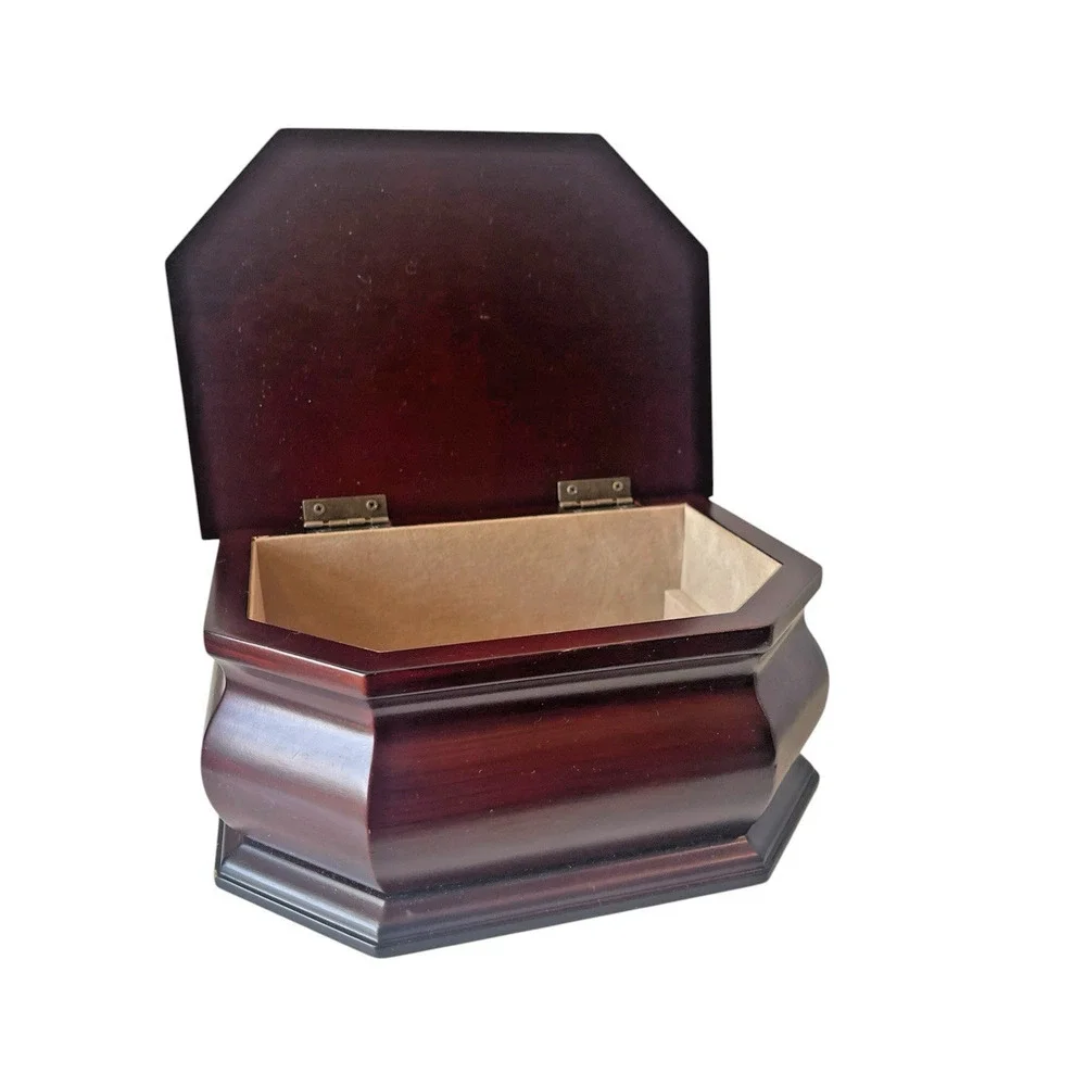 Vintage Mahogany Wood Jewelry Box with Hinge Lid | Bombay Company | Traditional